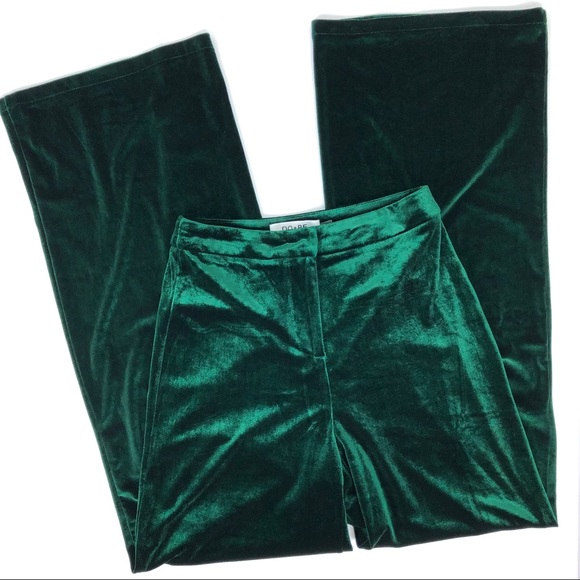Do + Be Pants - NWT Green Velvet Wide Leg Disco Pants S